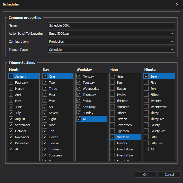 Scheduler Window